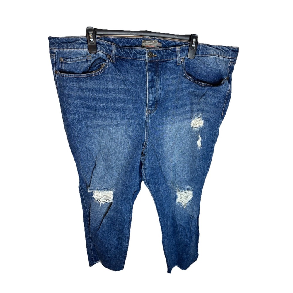 Torrid Jeans Women's Size 26R High Rise Straight Denim Blue Stretch Button Fly